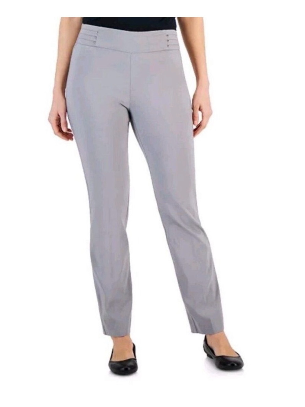 JM Collection Light Gray Straight Leg Dress Pants